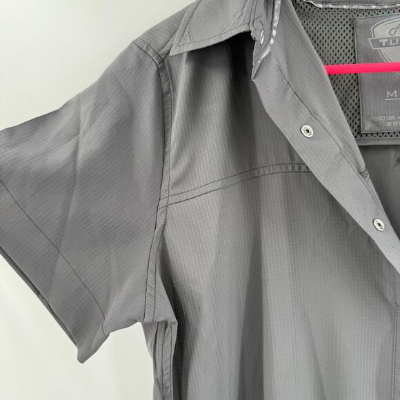 TUNA SKIN Ahi One Polo Women's SZ Medium NWT Snap Front Short Sleeve Aquatic - Picture 9 of 11